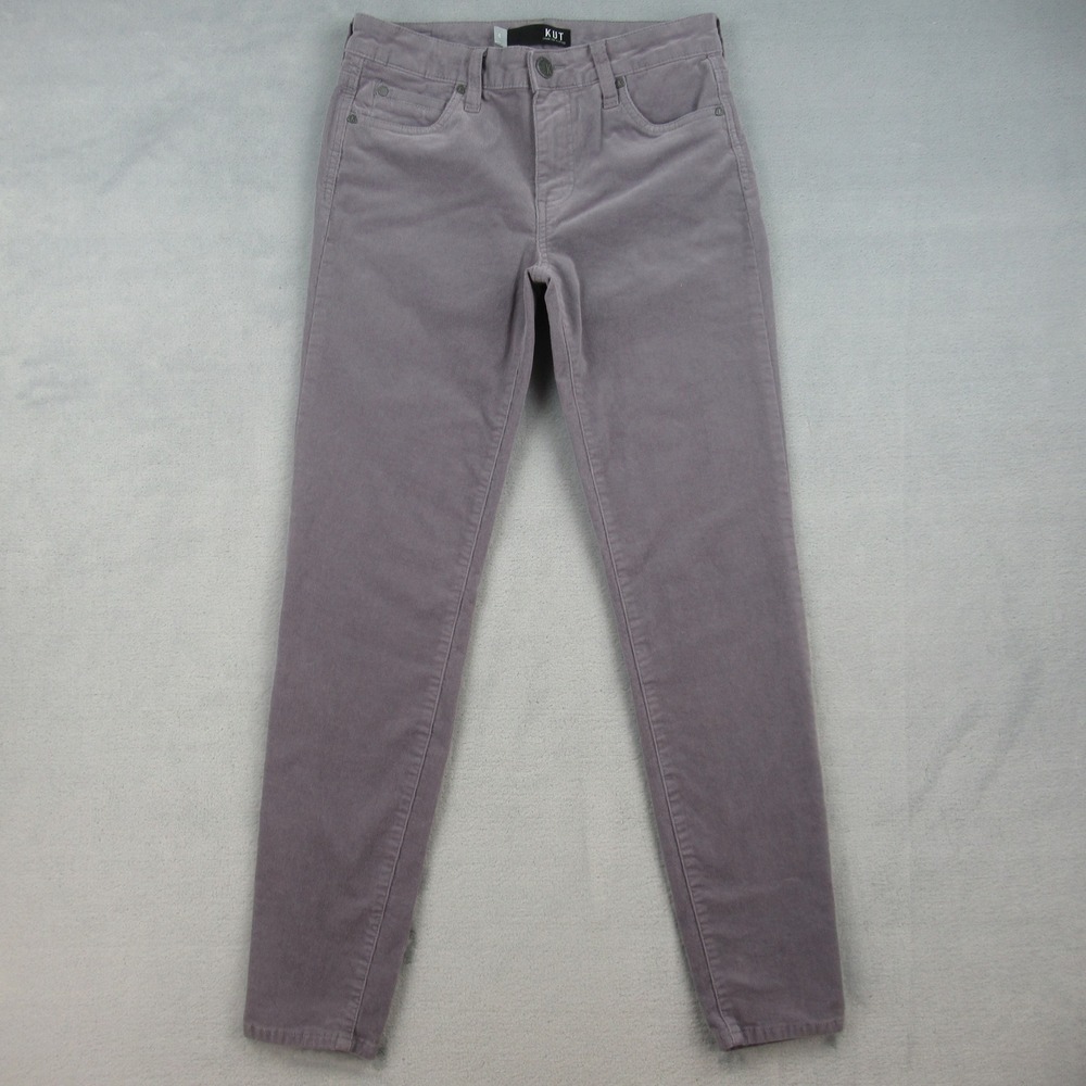 Kut from the Kloth Diana Skinny Corduroy Pants Purple Mauve Size 4